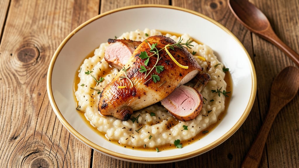 Baked Chicken and Risotto Recipe: One-Pan Creamy Crispy Harmony