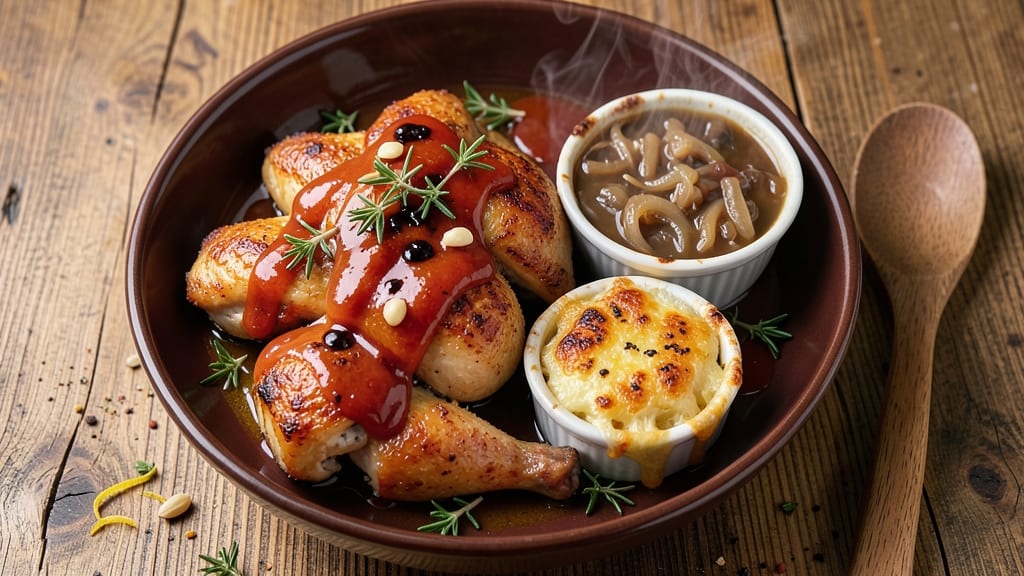 Baked Apricot Chicken Recipe with French Onion Soup: Caramelized Fruit and Creamy Broth Harmony
