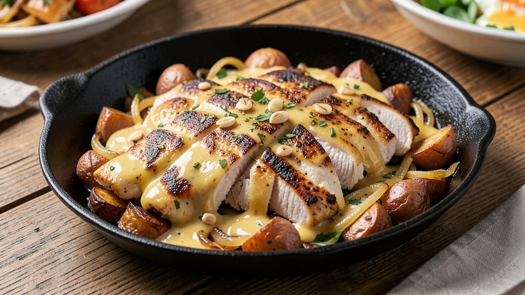 Applebee's Sizzling Chicken Skillet Recipe: Cheesy Crisp-Topped One-Pan Feast