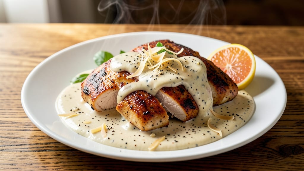Baked Caesar Chicken With Creamy Parmesan Sauce Recipe: Crispy Bites Over Rich Garlic-Anchovy Dressing