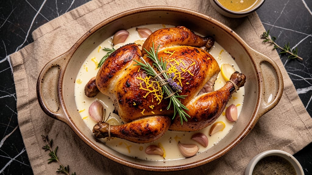 5 Star Roasted Chicken Recipe: Buttermilk Brine Secret for Juicy Crisp Skin