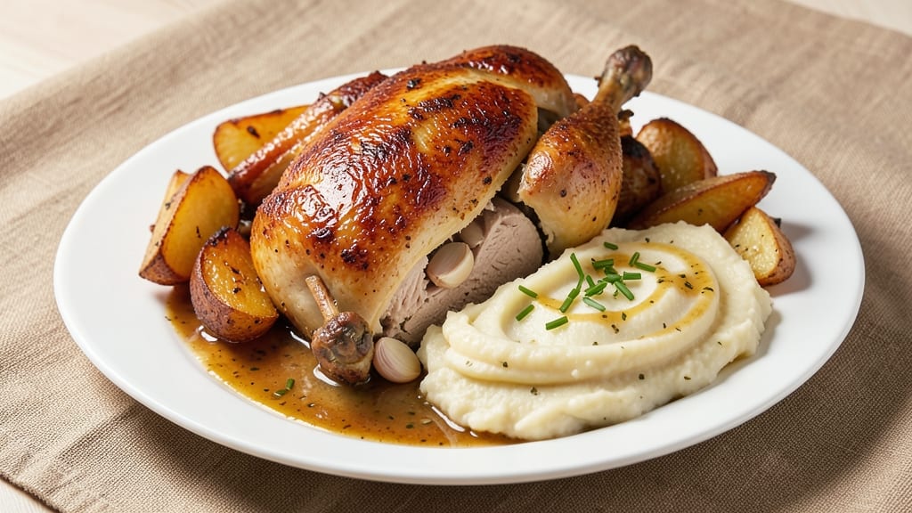 Babe’s Chicken Dinner With Mashed Potatoes Recipe: Juicy Roast Chicken and Creamy Potato Pairing