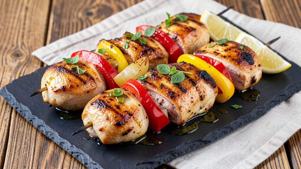 Baked Chicken Shish Kabobs Recipe: Skewered Herb-Crusted Perfection With Juicy Centers