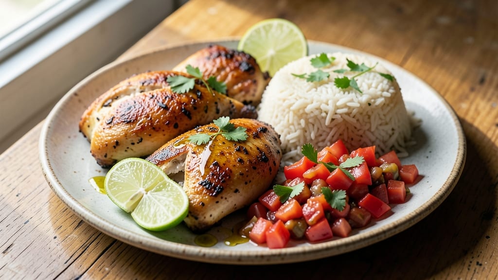 Baked Chicken Salsa and Rice Recipe: One-Pan Fiesta Feast