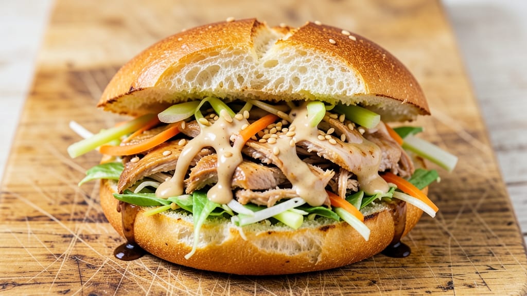 Asian Chicken Salad Sandwiches Recipe: Crunchy Celery, Peanut Dressing Magic