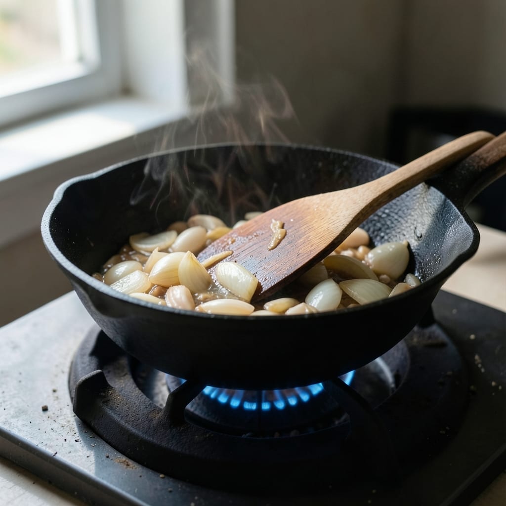 The first pass, in the pan