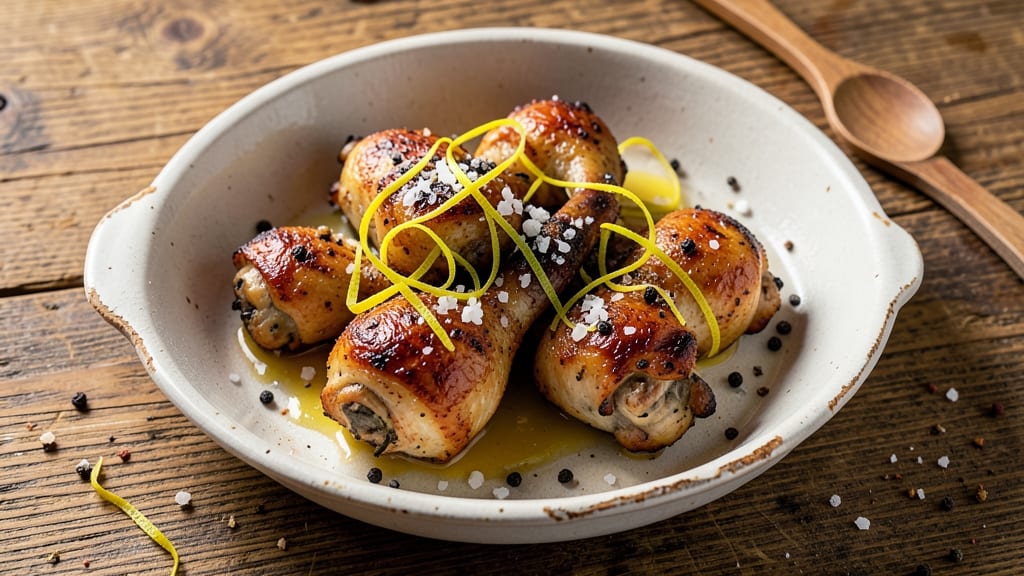 Baked Lemon Pepper Chicken Legs Recipe: Buttery Crisp Skin From Brine Soak