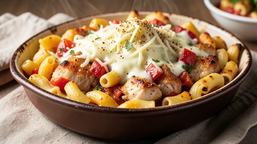 Baked Chicken Macaroni Recipe: Cheesy Crisp-Topped Bake in One Pan