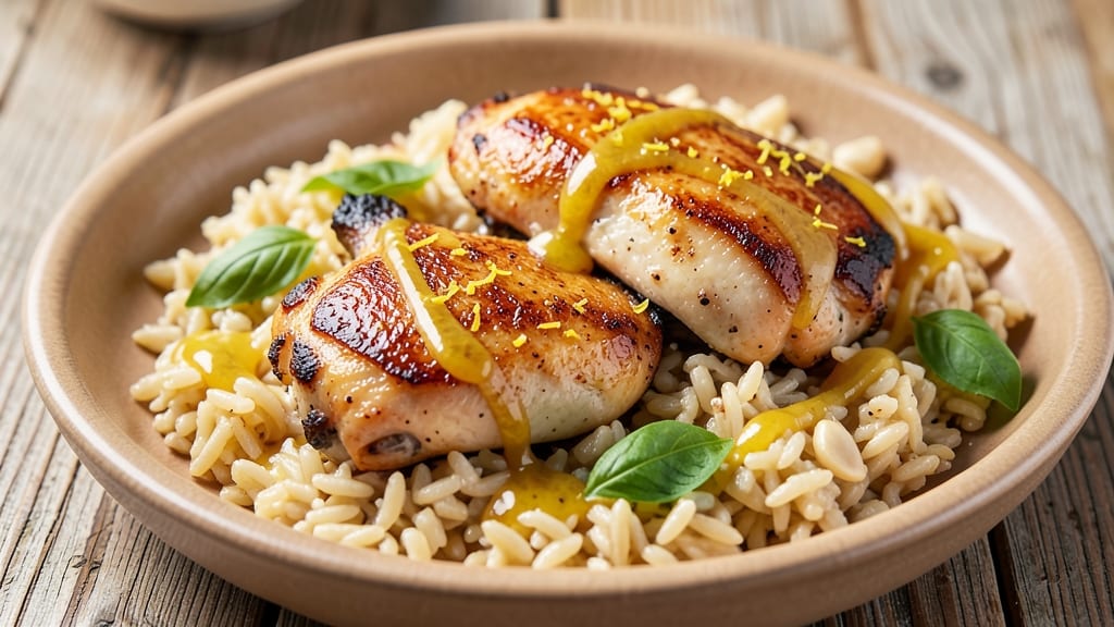 Baked Lemon Chicken Orzo Recipe: Zesty Herb Crust Meets Creamy Pasta Harmony